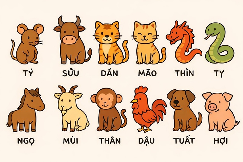 12 con giáp tạo ra những cặp đôi hợp nhau và kỵ nhau