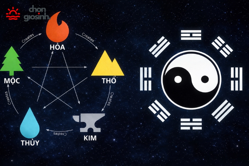 Ngày hắc đạo là gì? Sinh vào ngày hắc đạo tốt hay xấu? 3 Hóa giải bằng cơ chế Ngũ hành tương sinh - tương khắc