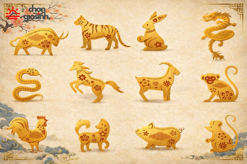 Bảng tra cứu giờ sinh theo 12 con giáp