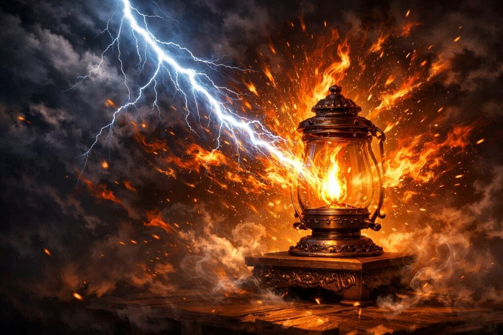 Tích Lịch Hỏa (lửa sấm sét) có thể làm bùng lên ngọn đèn của Phú Đăng Hỏa